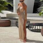 Robe De Soiree Dos Nu Sexy Ete Champagne S