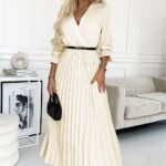 Robe De Soiree Elegante Longue Jupe Plissee 3
