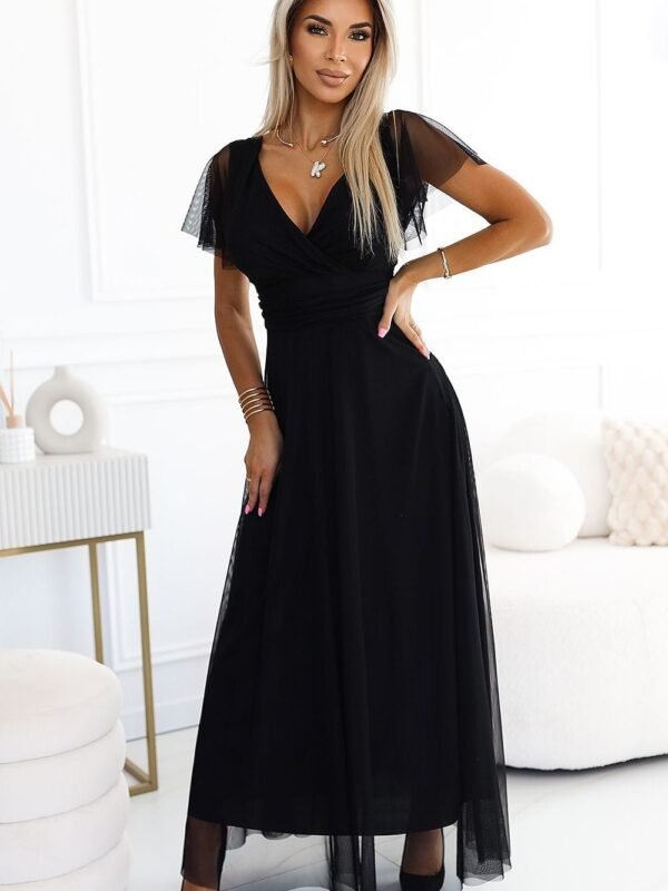 Robe De Soiree En Tulle Longue Noire Noir Taille Unique