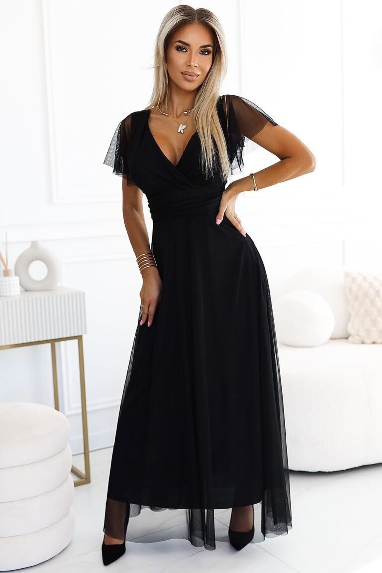 Robe De Soiree En Tulle Longue Noire Noir Taille Unique