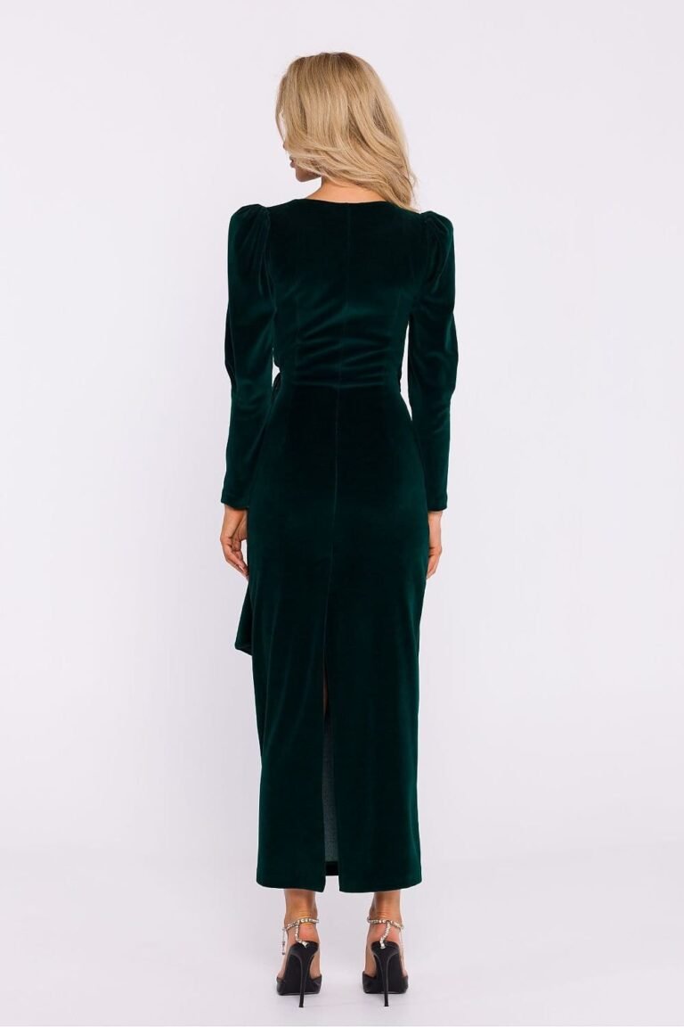 Robe De Soiree En Velours Chic Manche Longue