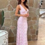 Robe De Soiree Fleurie Longue Dos Nu