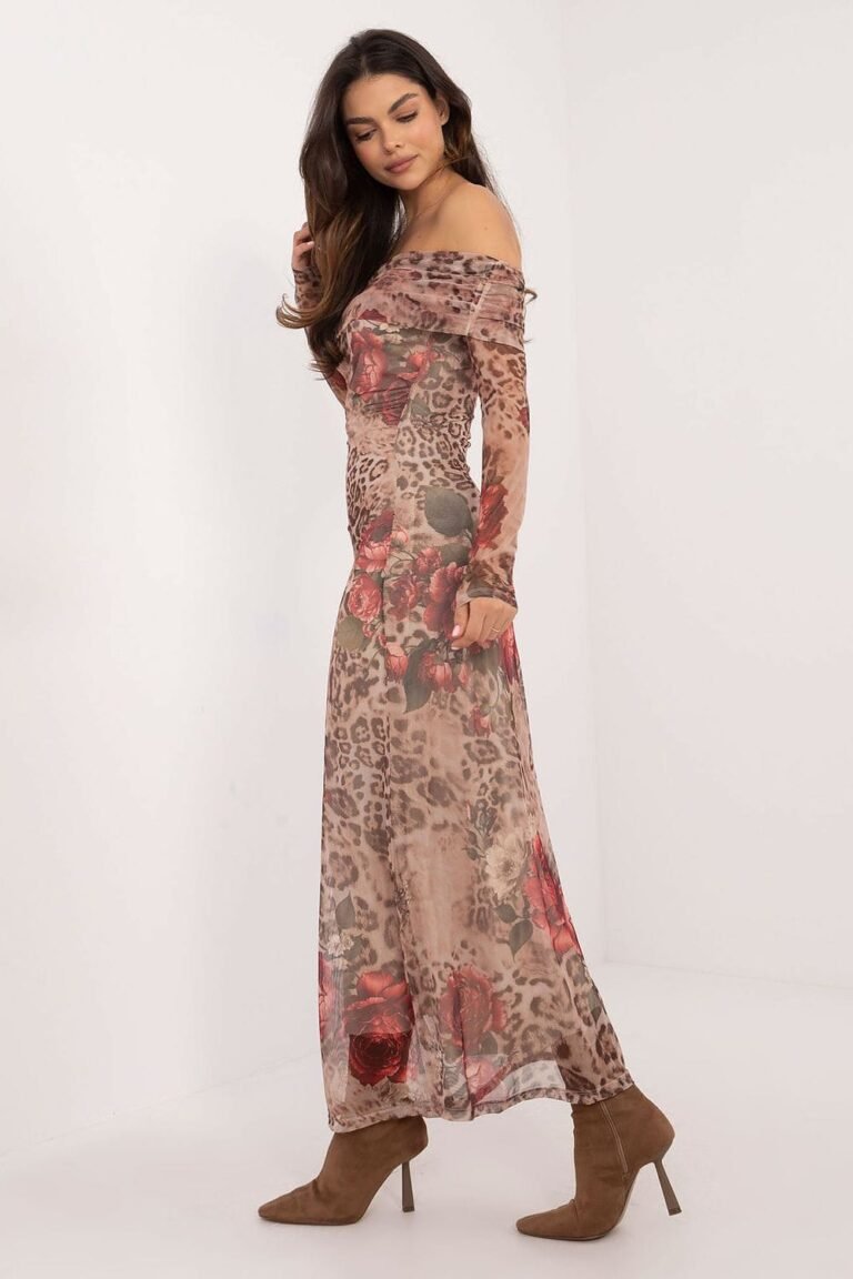 Robe De Soiree Fleurie Longue Epaules Denudees 3