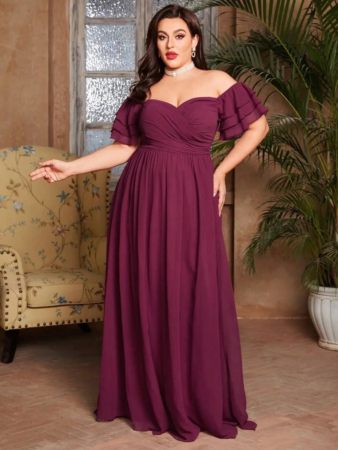 Robe De Soiree Grande Taille Bordeaux 2