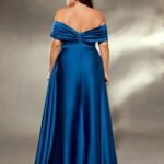 Robe De Soiree Grande Taille En Satin Bleu