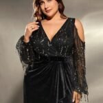 Robe De Soiree Grande Taille Fendue Noire 3