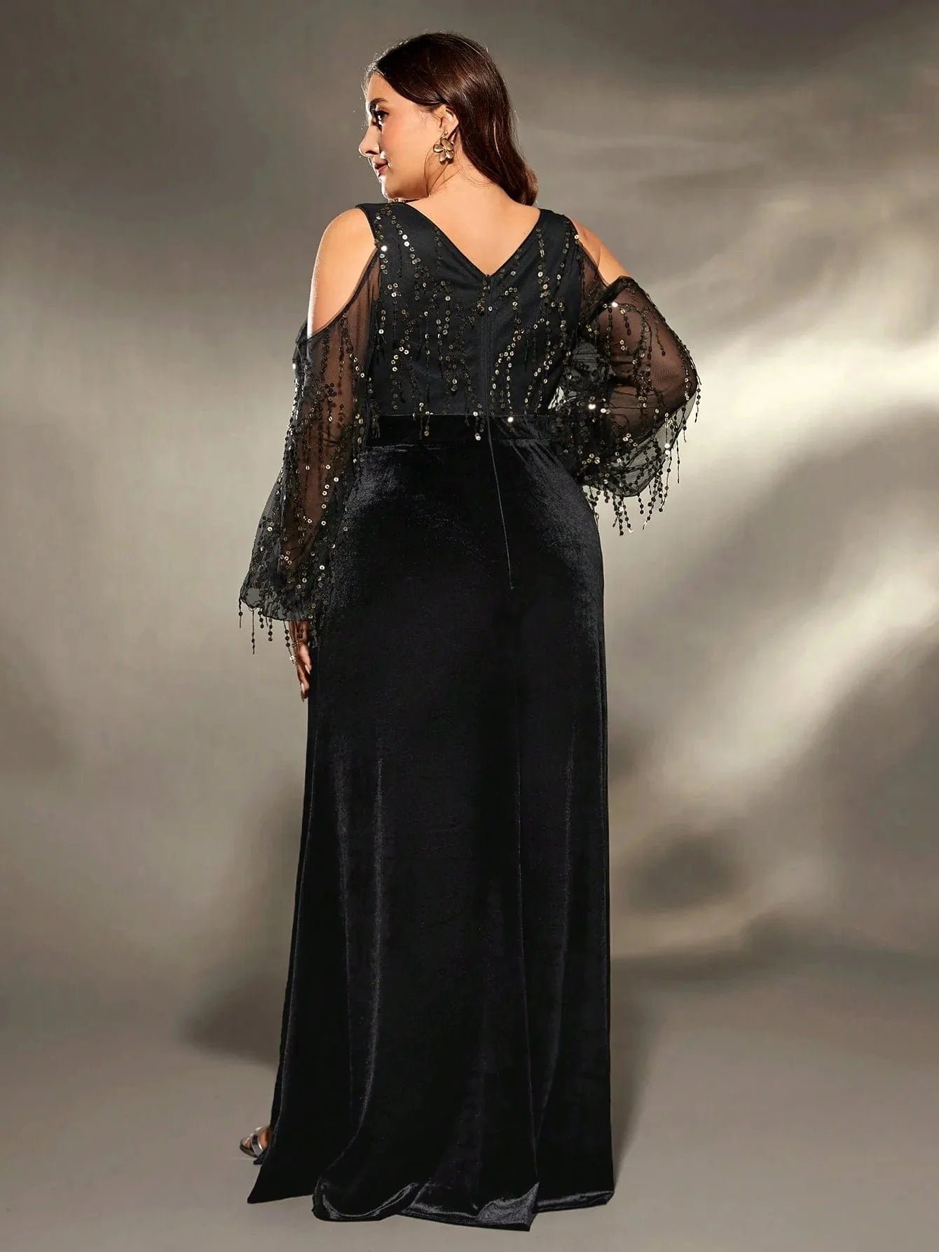 Robe De Soiree Grande Taille Fendue Noire
