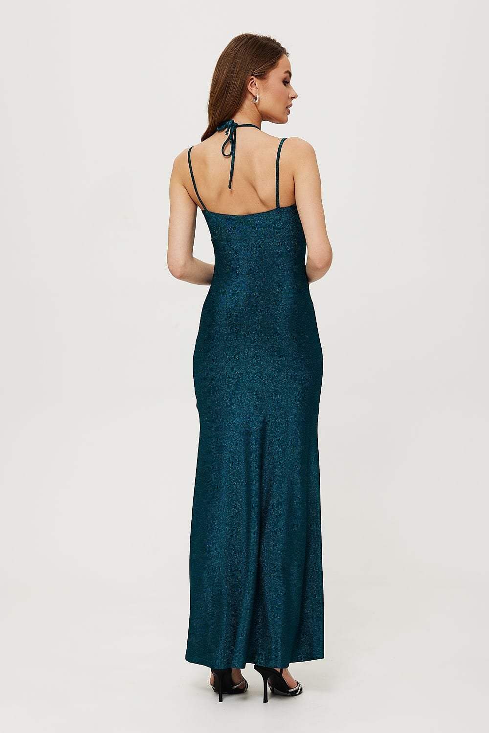 Robe De Soiree Longue Bleue Scintillante