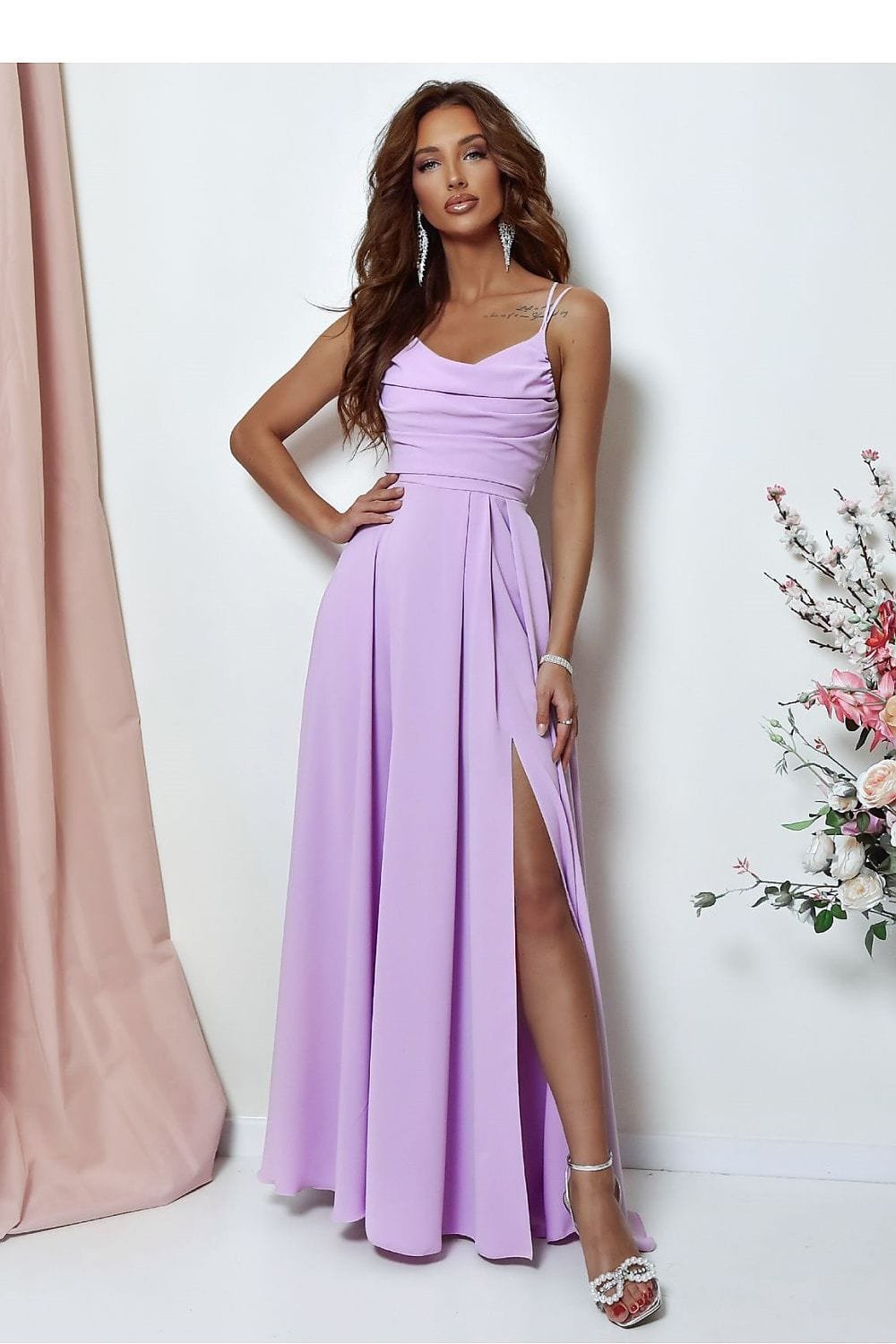Robe De Soiree Longue Fendue Chic Lilas 32