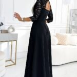 Robe De Soiree Longue Fendue Haut En Dentelle