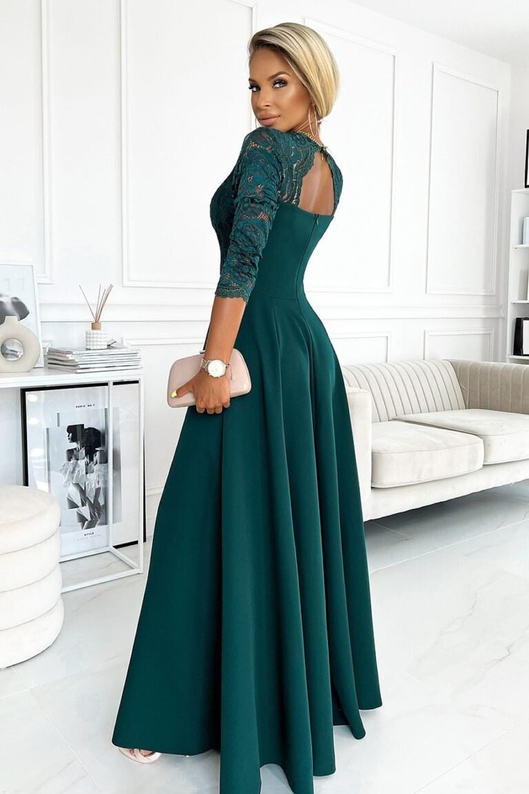 Robe De Soiree Longue Fendue Haut En Dentelle 8
