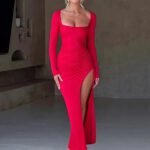 Robe De Soiree Longue Fendue Rouge S