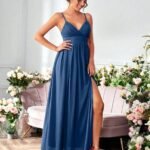 Robe De Soiree Longue Fluide Bretelles 4
