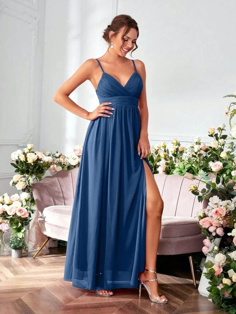 Robe De Soiree Longue Fluide Bretelles 4