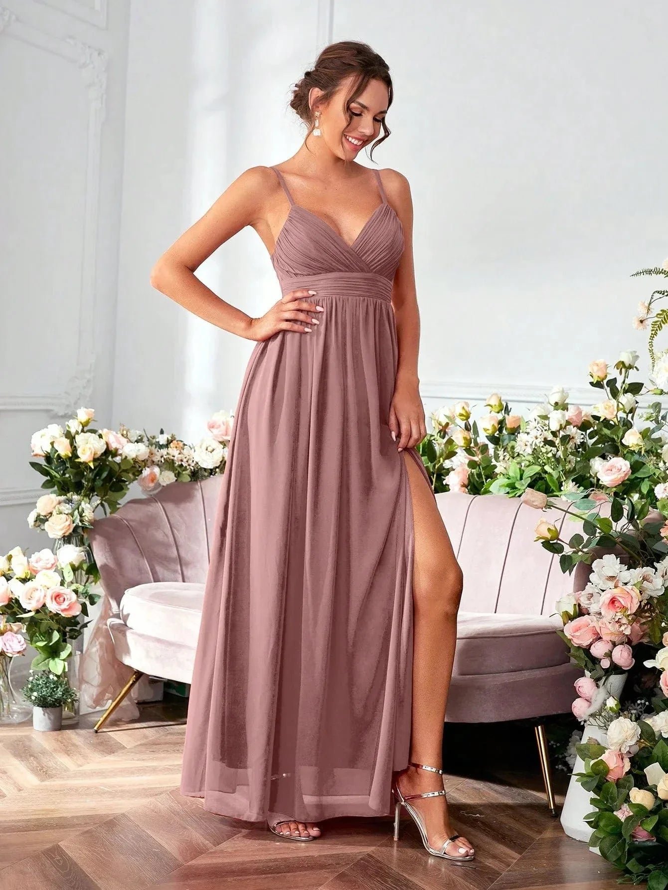 Robe De Soiree Longue Fluide Bretelles 5