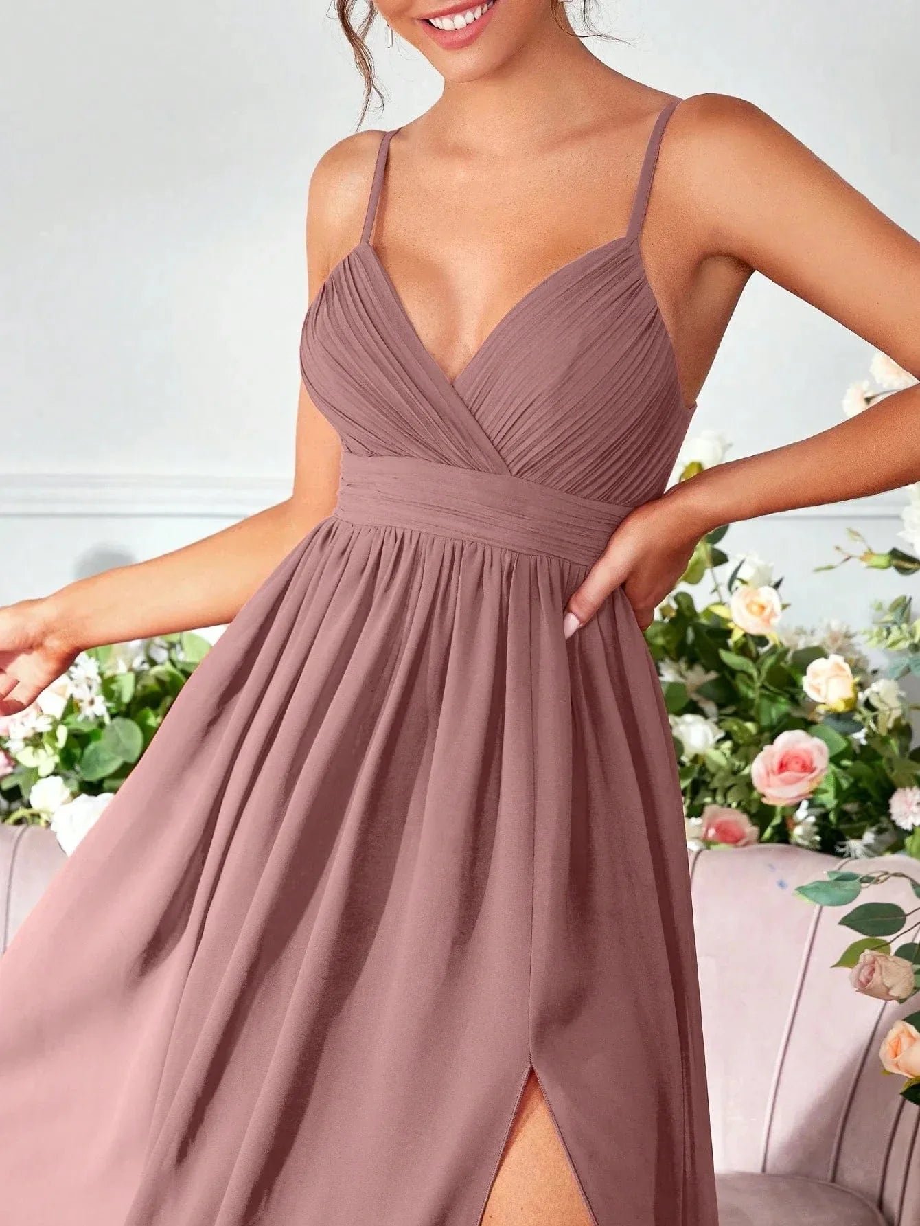 Robe De Soiree Longue Fluide Bretelles 6