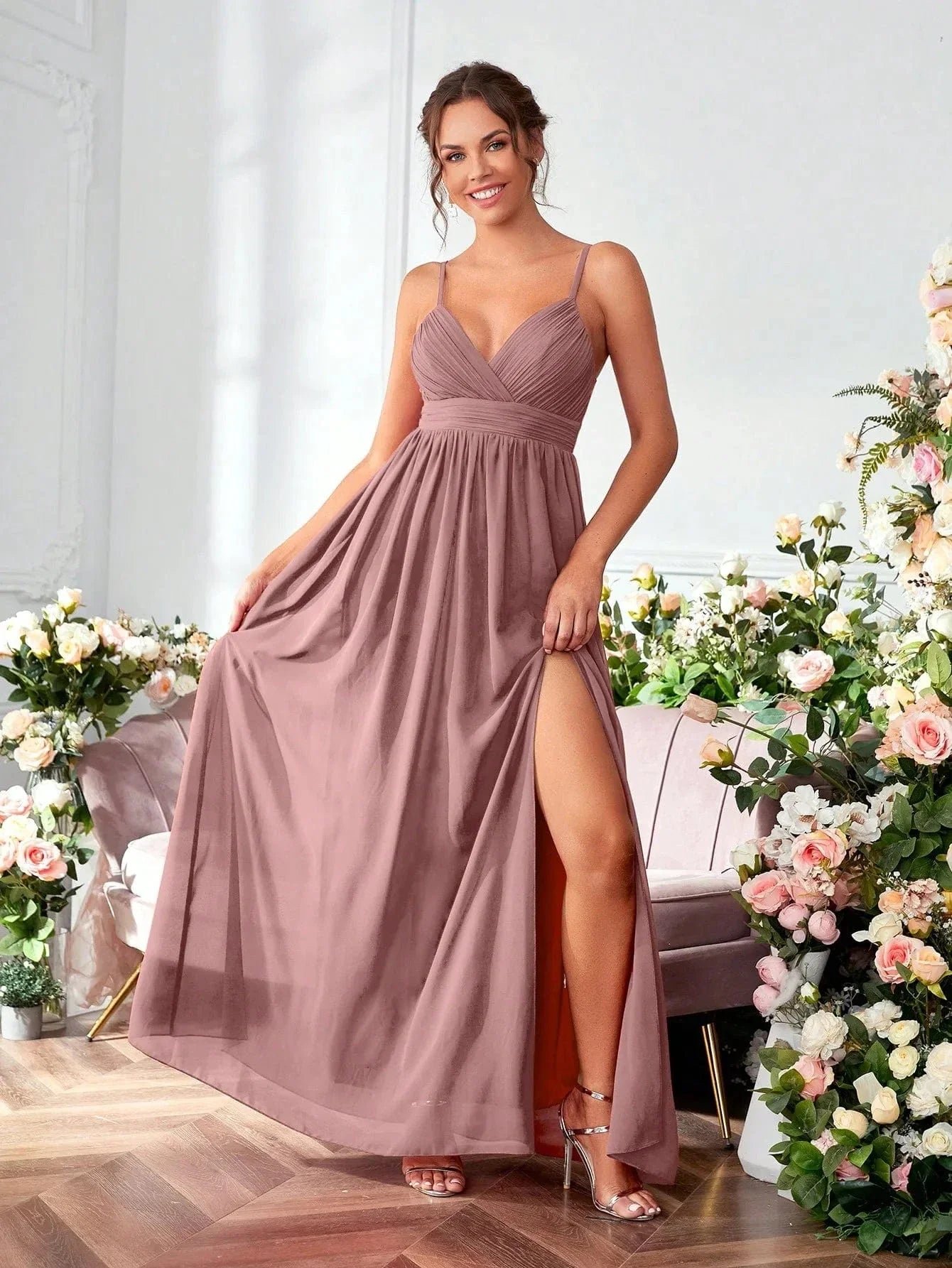 Robe De Soiree Longue Fluide Bretelles 7