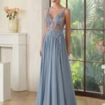 Robe De Soiree Longue Fluide Princesse Bleu Clair 32