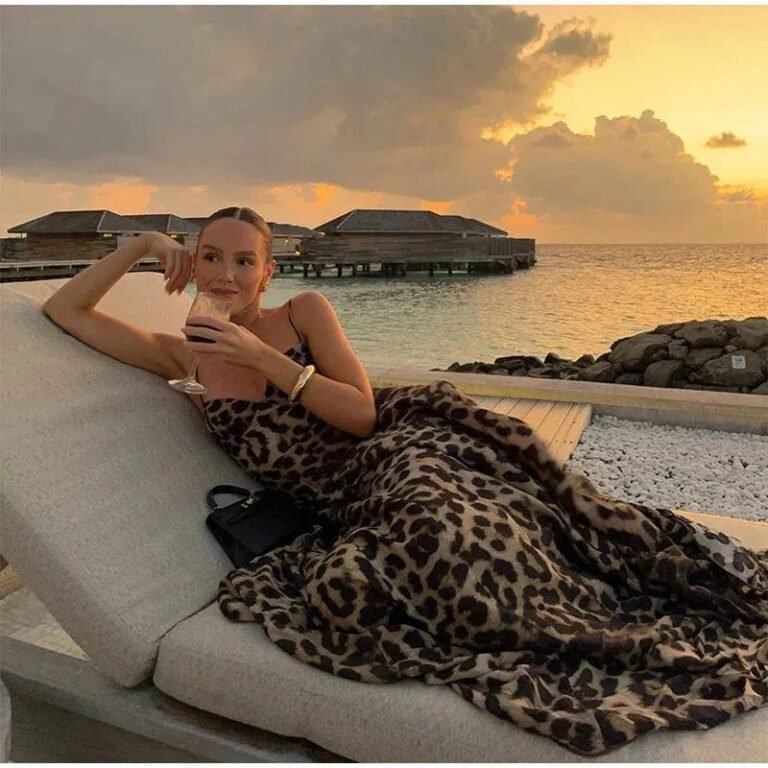 Robe De Soiree Longue Imprime Leopard