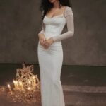 Robe De Soiree Manche Longue Blanc S