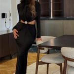 Robe De Soiree Manche Longue Col Roule 4