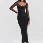 Robe De Soiree Manche Longue Noir S