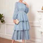 Robe De Soiree Manches Longues Col Rond 4