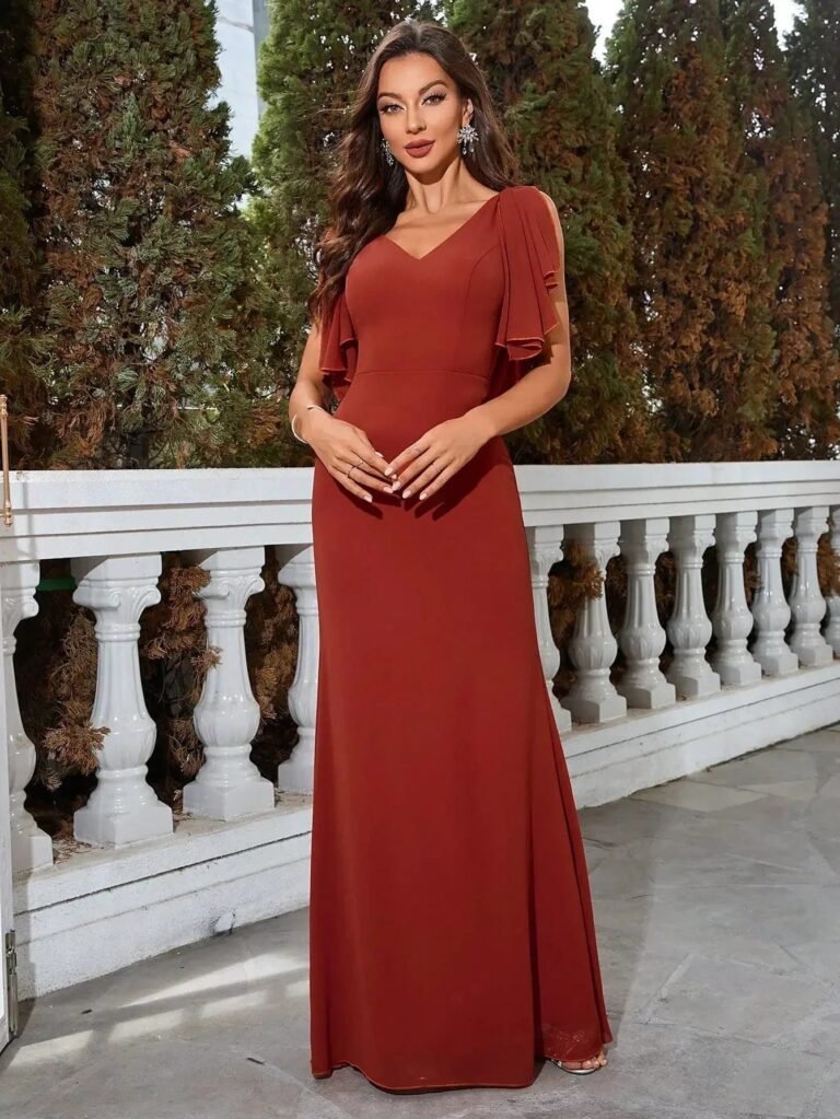 Robe De Soiree Mariage Dos Nu Terracotta 2