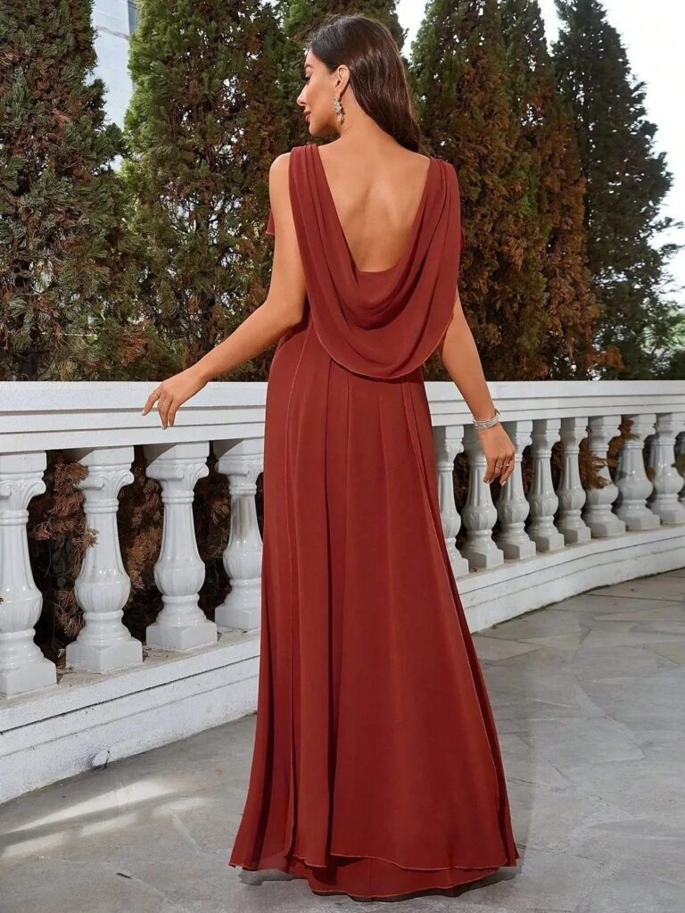 Robe De Soiree Mariage Dos Nu Terracotta