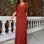 Robe De Soiree Mariage Dos Nu Terracotta Terracotta S