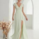 Robe De Soiree Mariage Elegante Verte