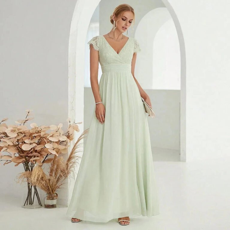 Robe De Soiree Mariage Elegante Verte 4