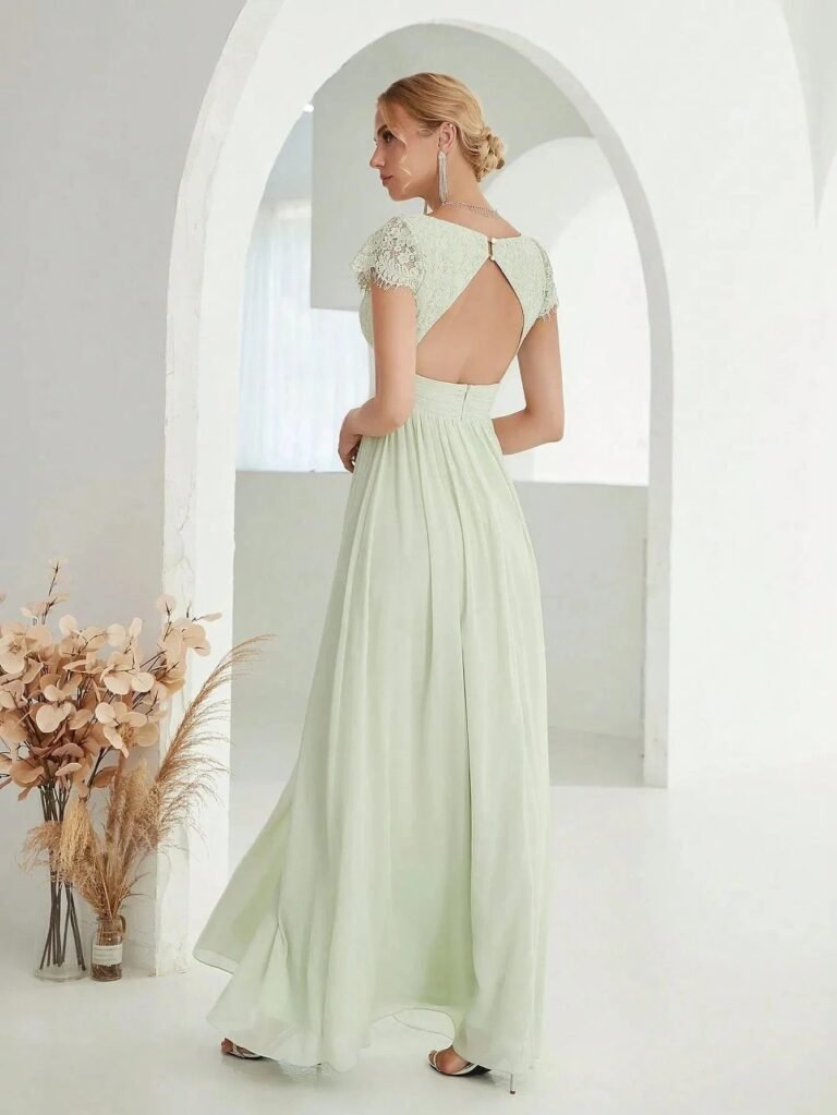 Robe De Soiree Mariage Elegante Verte 5