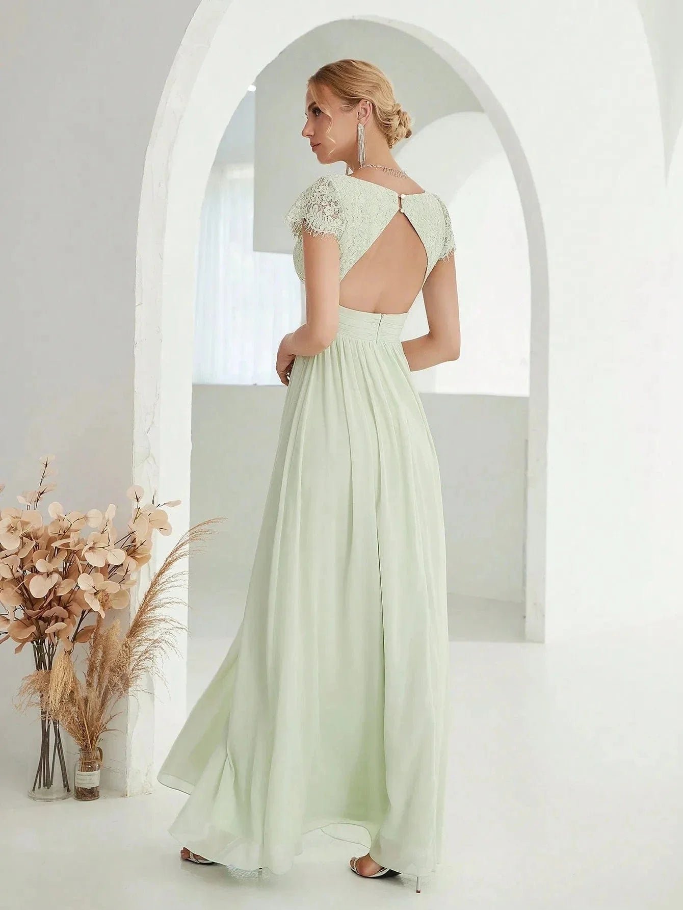 Robe De Soiree Mariage Elegante Verte 5
