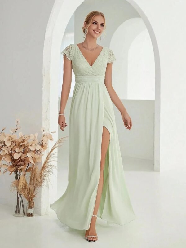 Robe De Soiree Mariage Elegante Verte