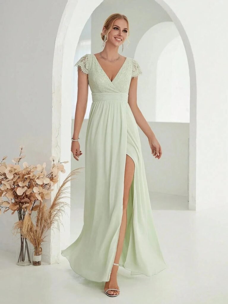 Robe De Soiree Mariage Elegante Verte