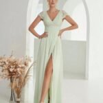 Robe De Soiree Mariage Elegante Verte Vert S