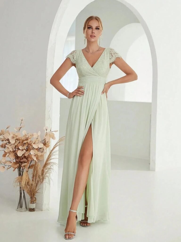 Robe De Soiree Mariage Elegante Verte Vert S