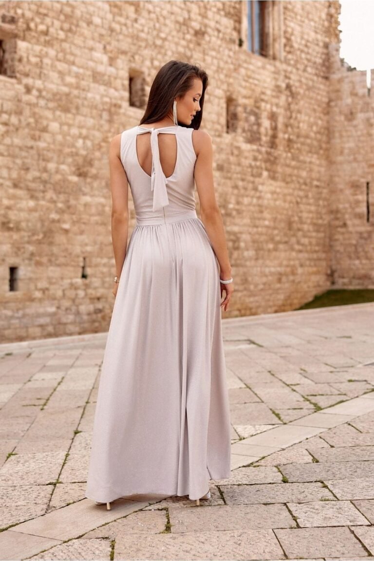 Robe De Soiree Mariage Longue Fendue Sans Manches 19