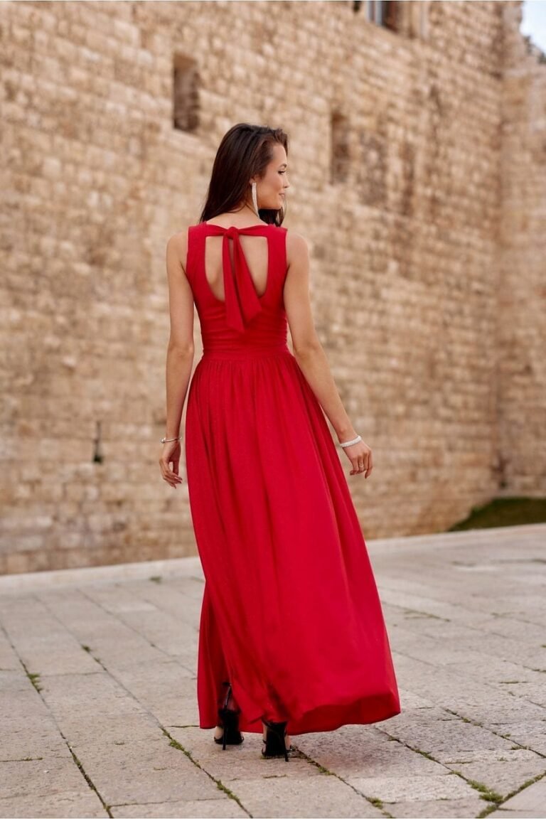 Robe De Soiree Mariage Longue Fendue Sans Manches 2