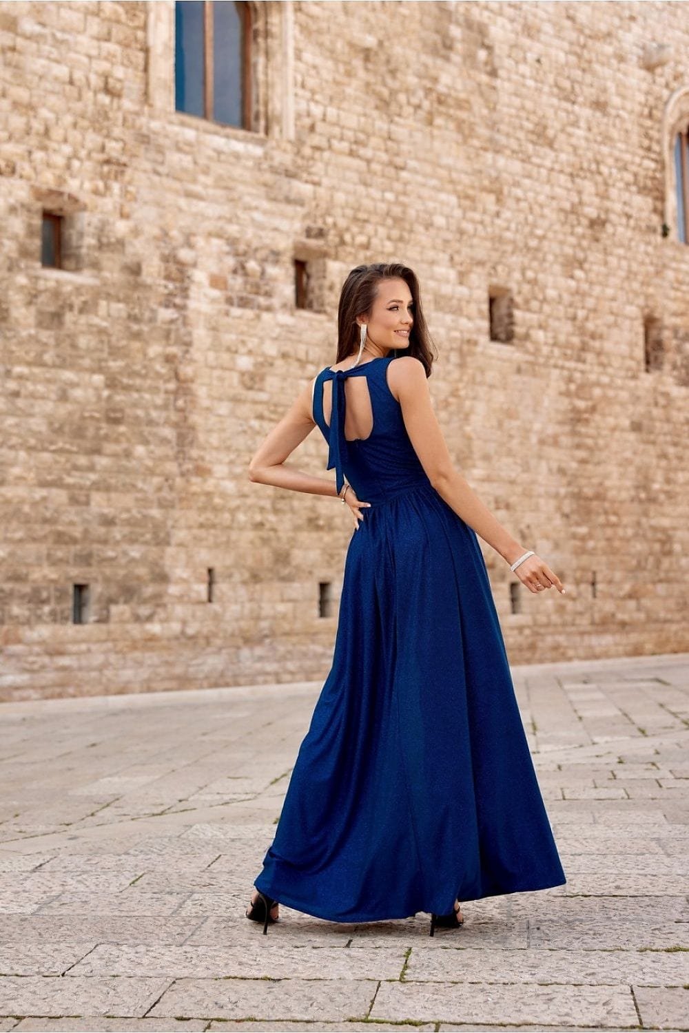 Robe De Soiree Mariage Longue Fendue Sans Manches 4