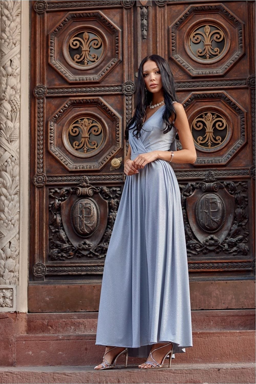 Robe De Soiree Mariage Longue Fendue Sans Manches