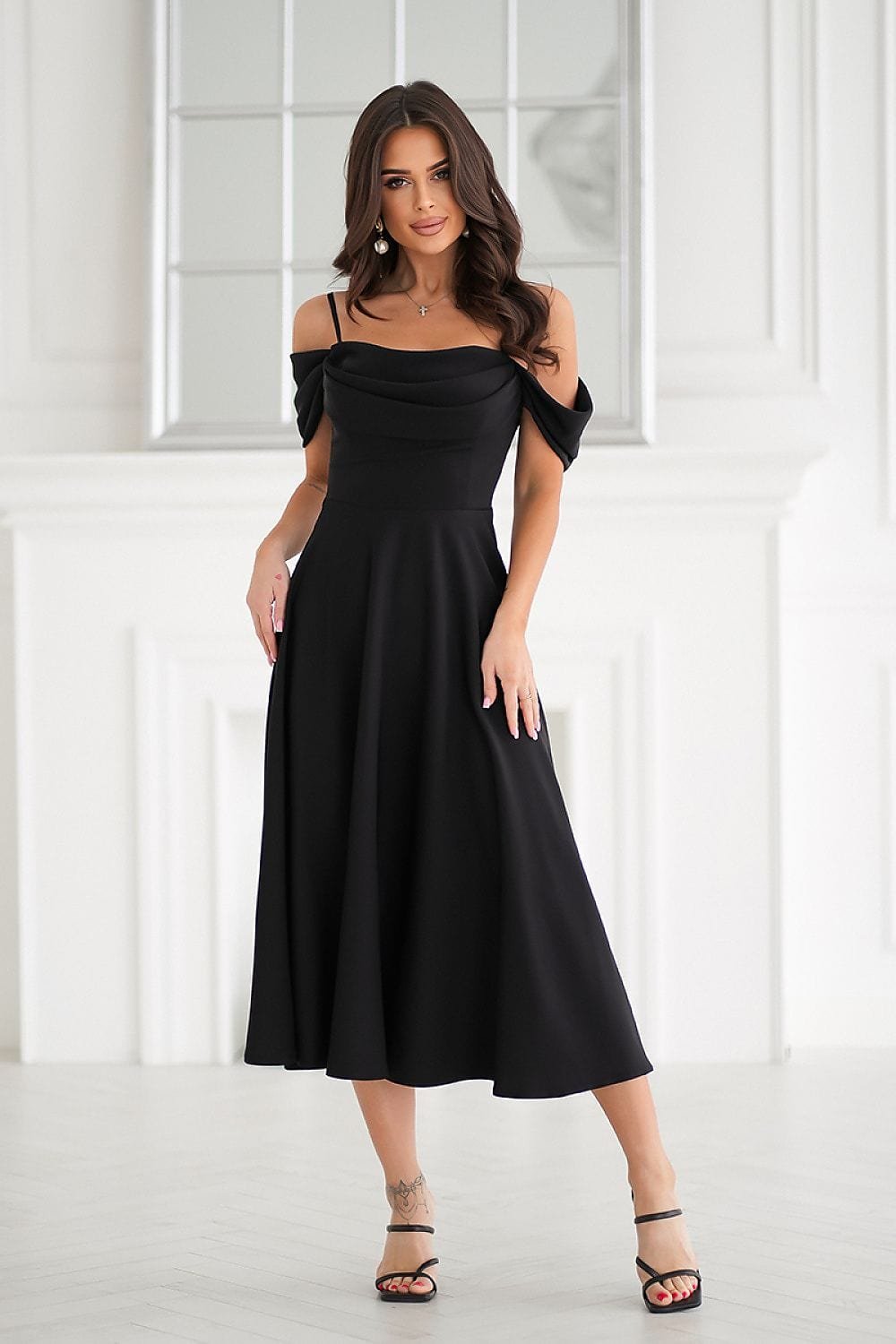 Robe De Soiree Mariage Midi Chic Noir 34