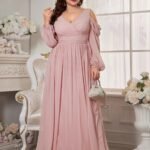 Robe De Soiree Mariage Rose Poudre Grande Taille Rose Poudre L