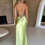 Robe De Soiree Mariage Sexy Dos Nu Satin