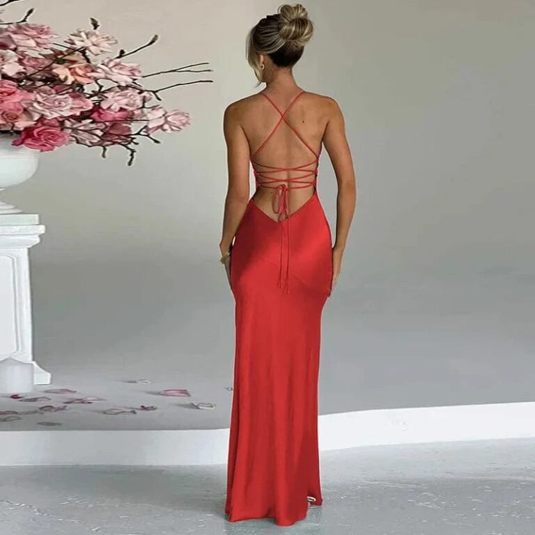 Robe De Soiree Mariage Sexy Dos Nu Satin 5