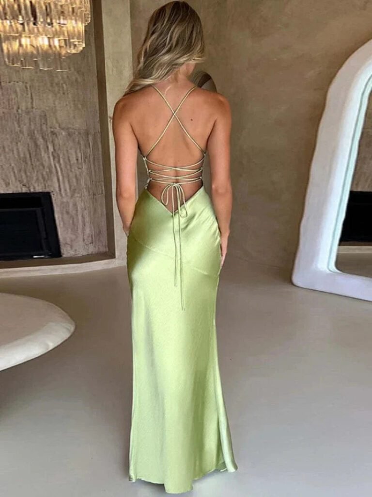 Robe De Soiree Mariage Sexy Dos Nu Satin
