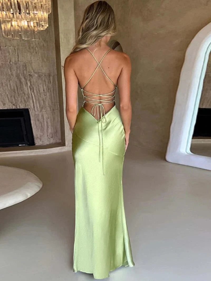 Robe De Soiree Mariage Sexy Dos Nu Satin