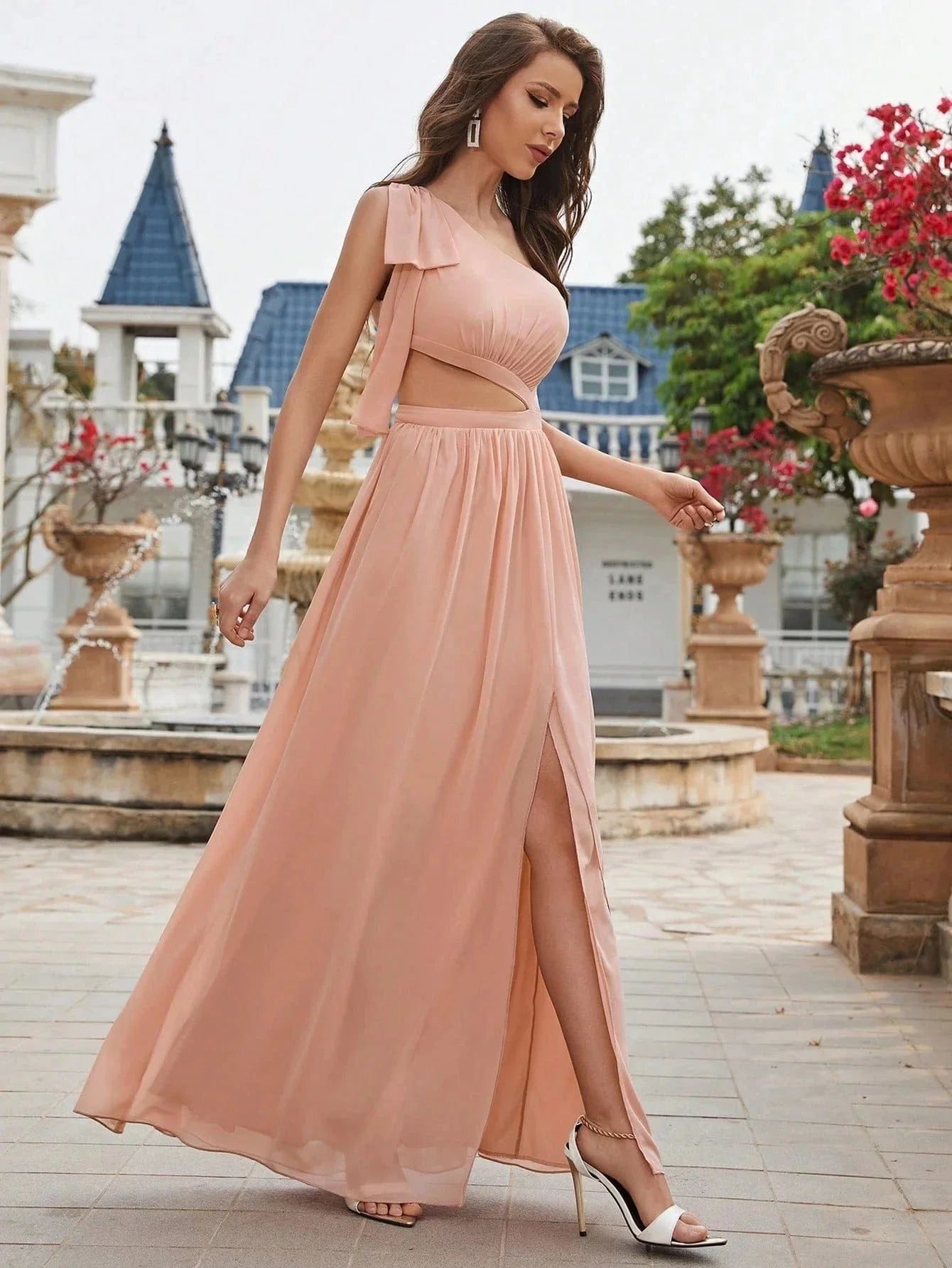 Robe De Soiree Mariage Sexy Rose Poudre 3