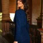 Robe De Soiree Midi A Paillette 2